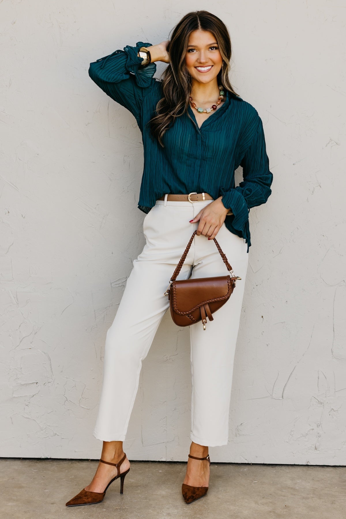 The Wyatt Crinkle Sheer Blouse