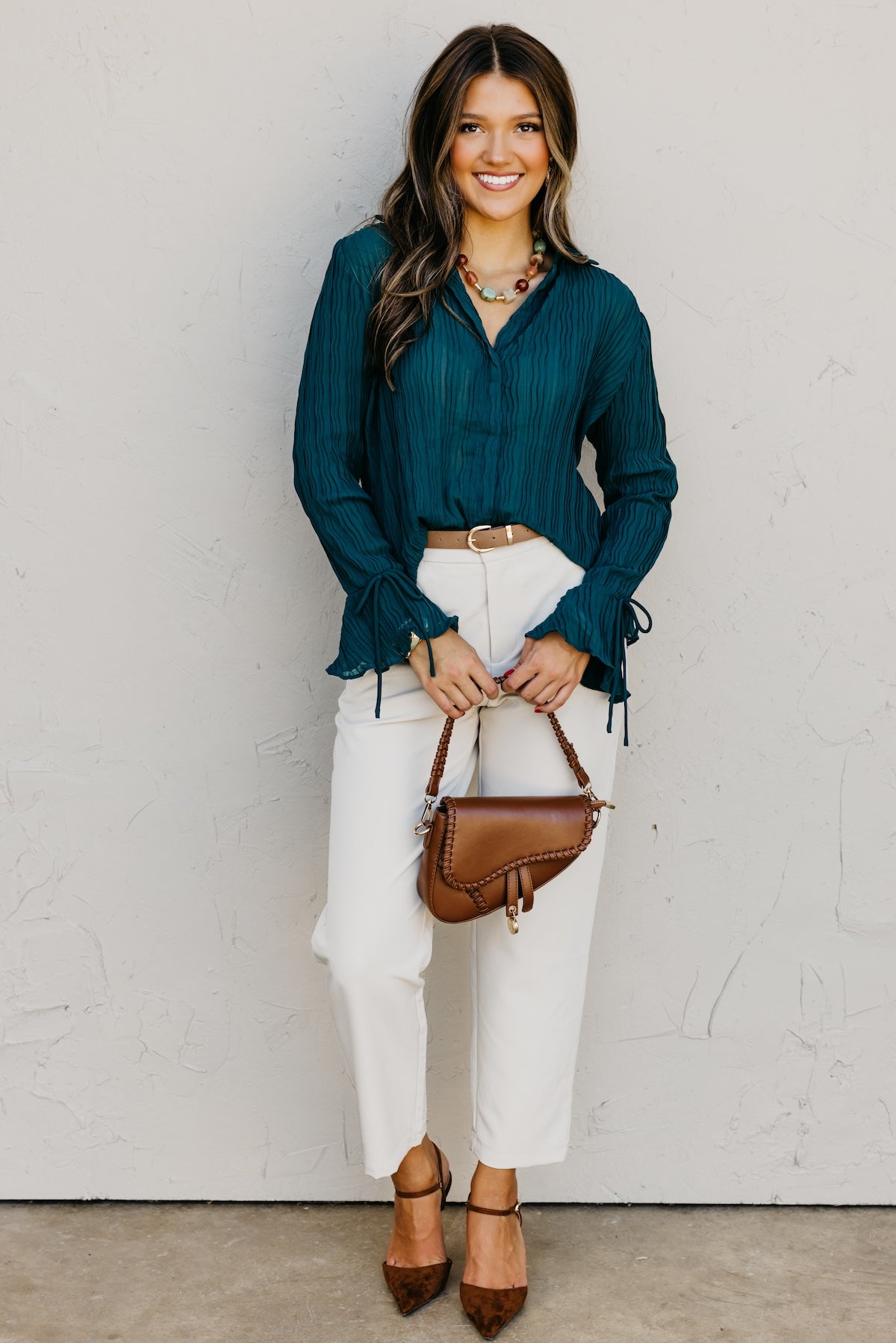 The Wyatt Crinkle Sheer Blouse