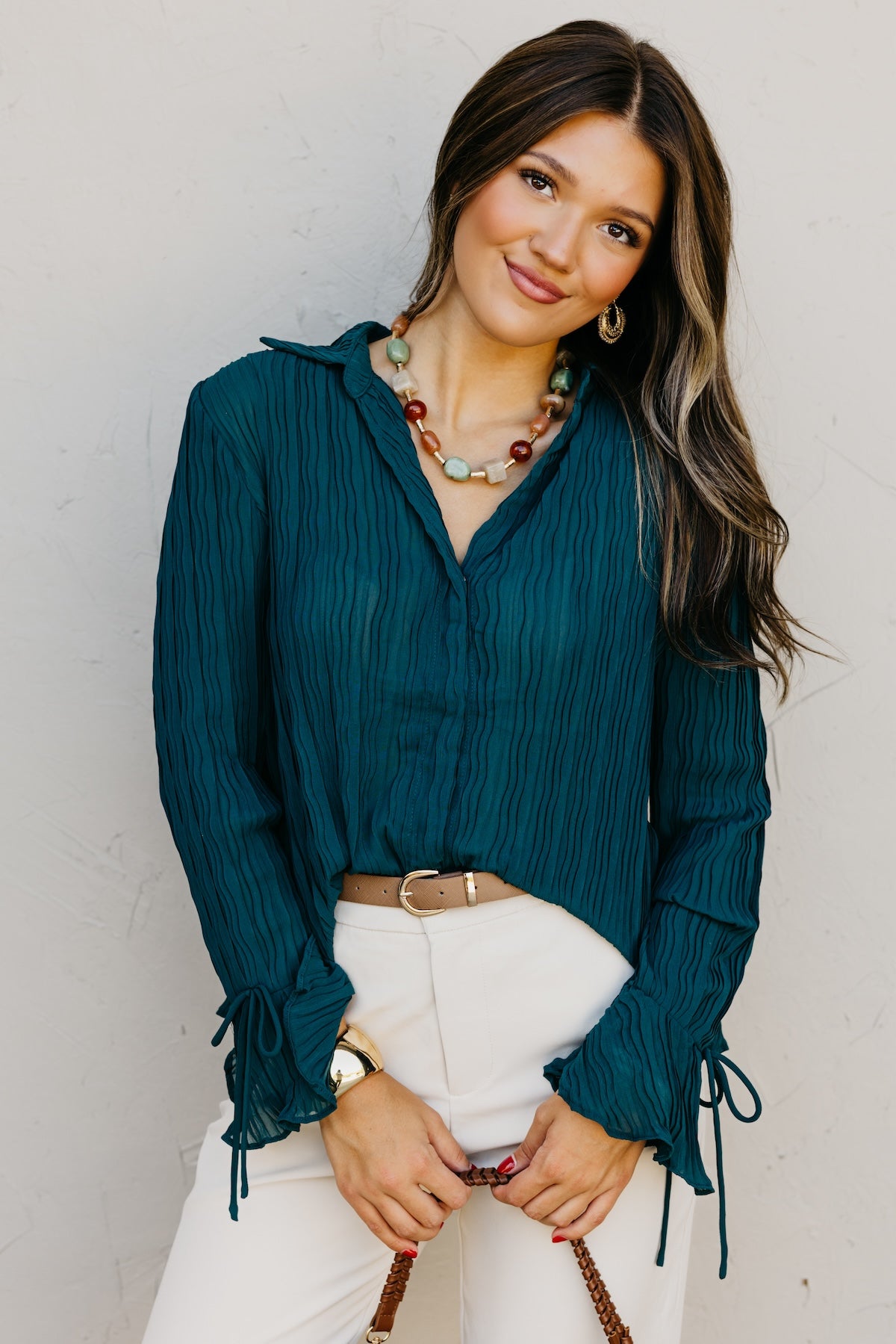 The Wyatt Crinkle Sheer Blouse