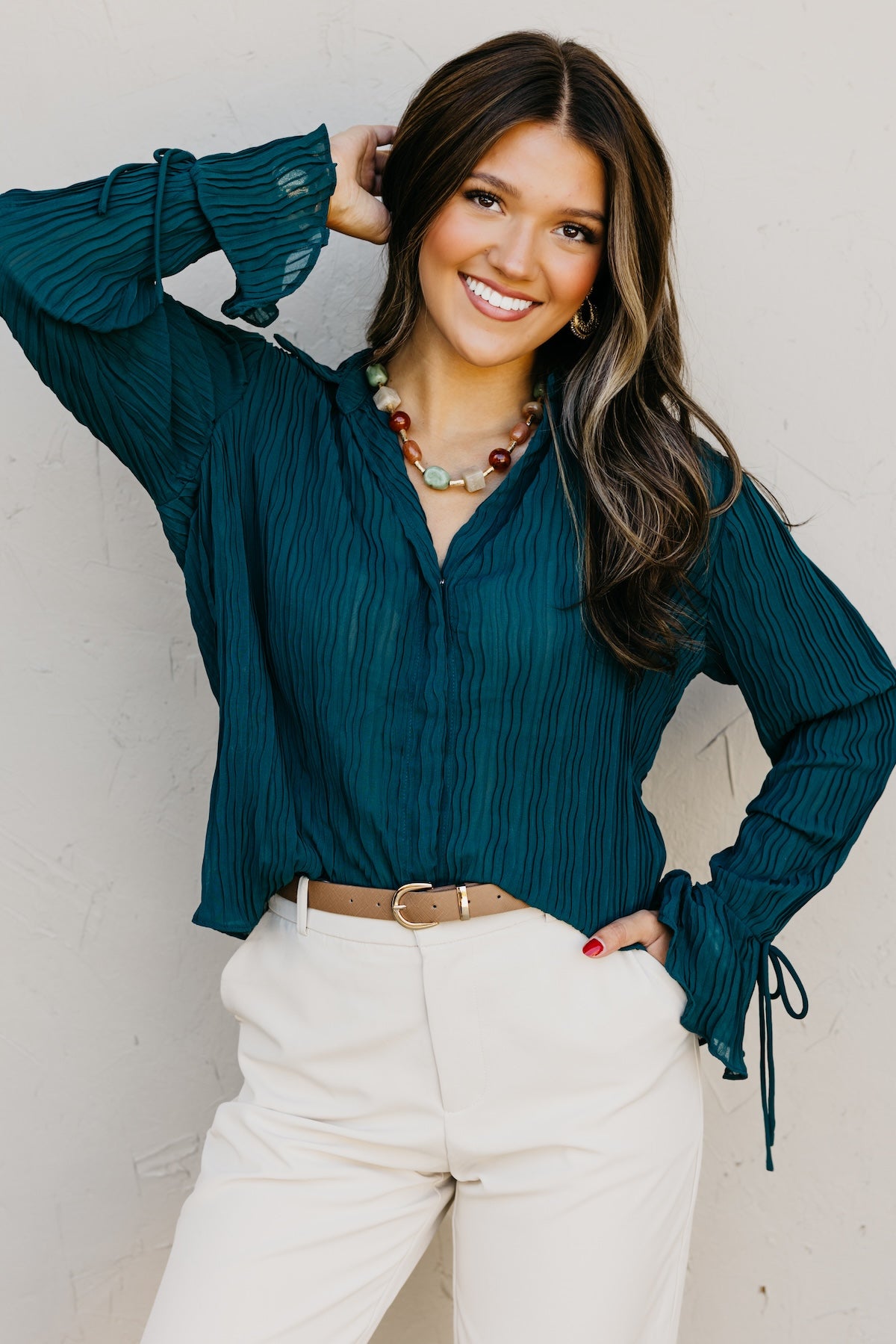 The Wyatt Crinkle Sheer Blouse