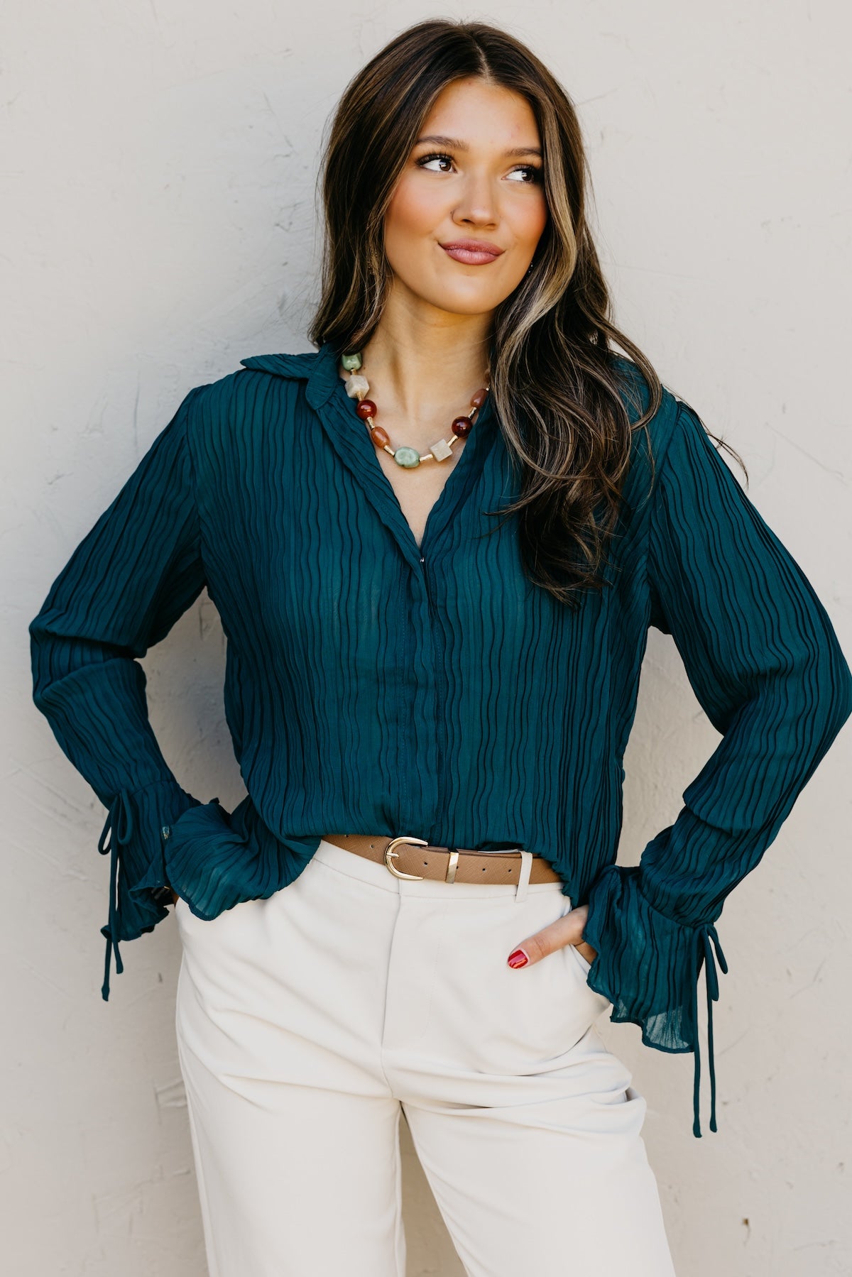 The Wyatt Crinkle Sheer Blouse