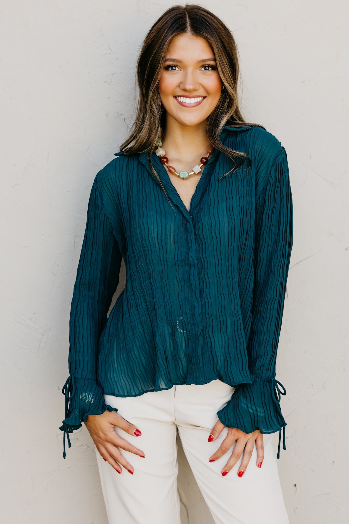 The Wyatt Crinkle Sheer Blouse