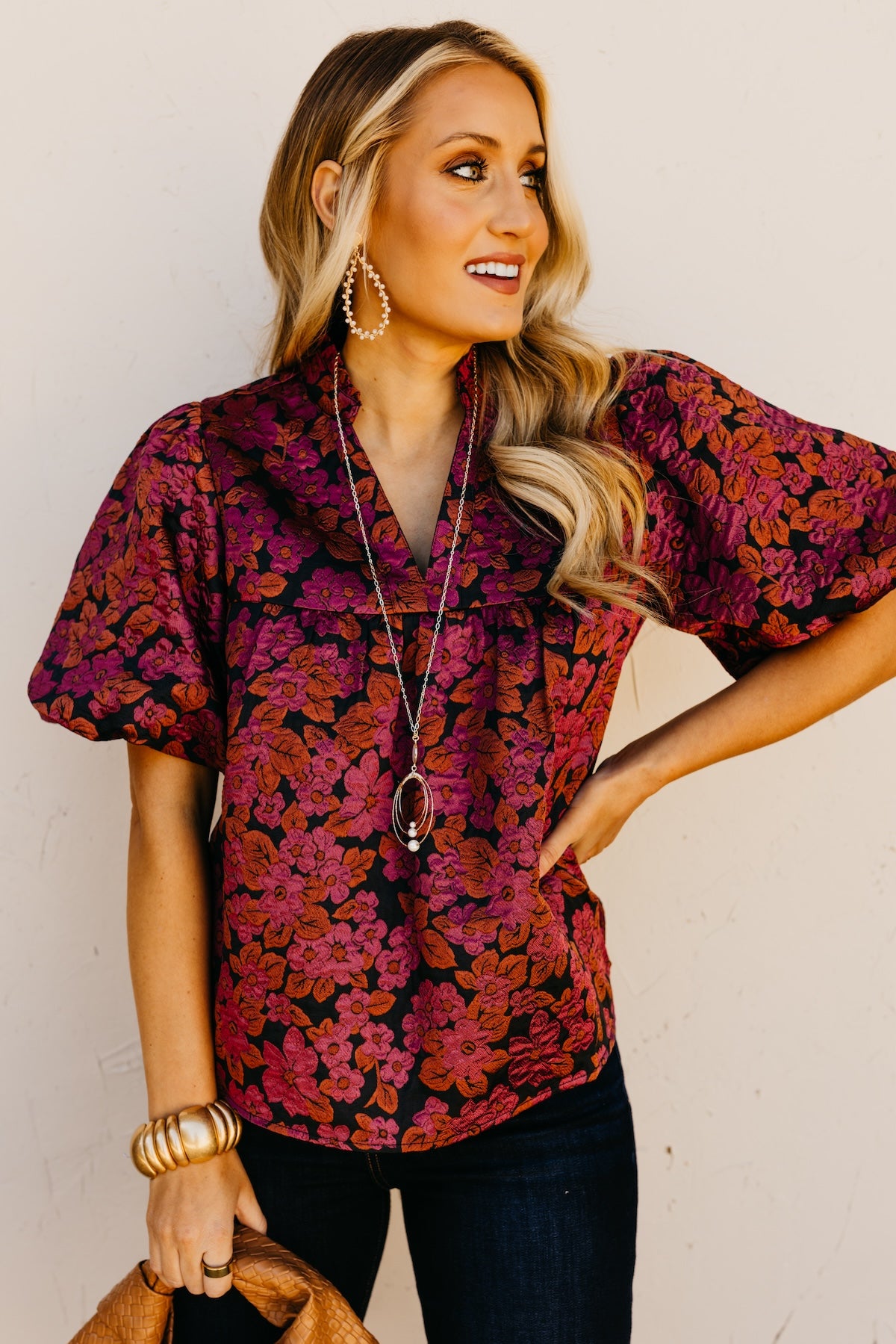 The Charles Floral Puff Sleeve Top