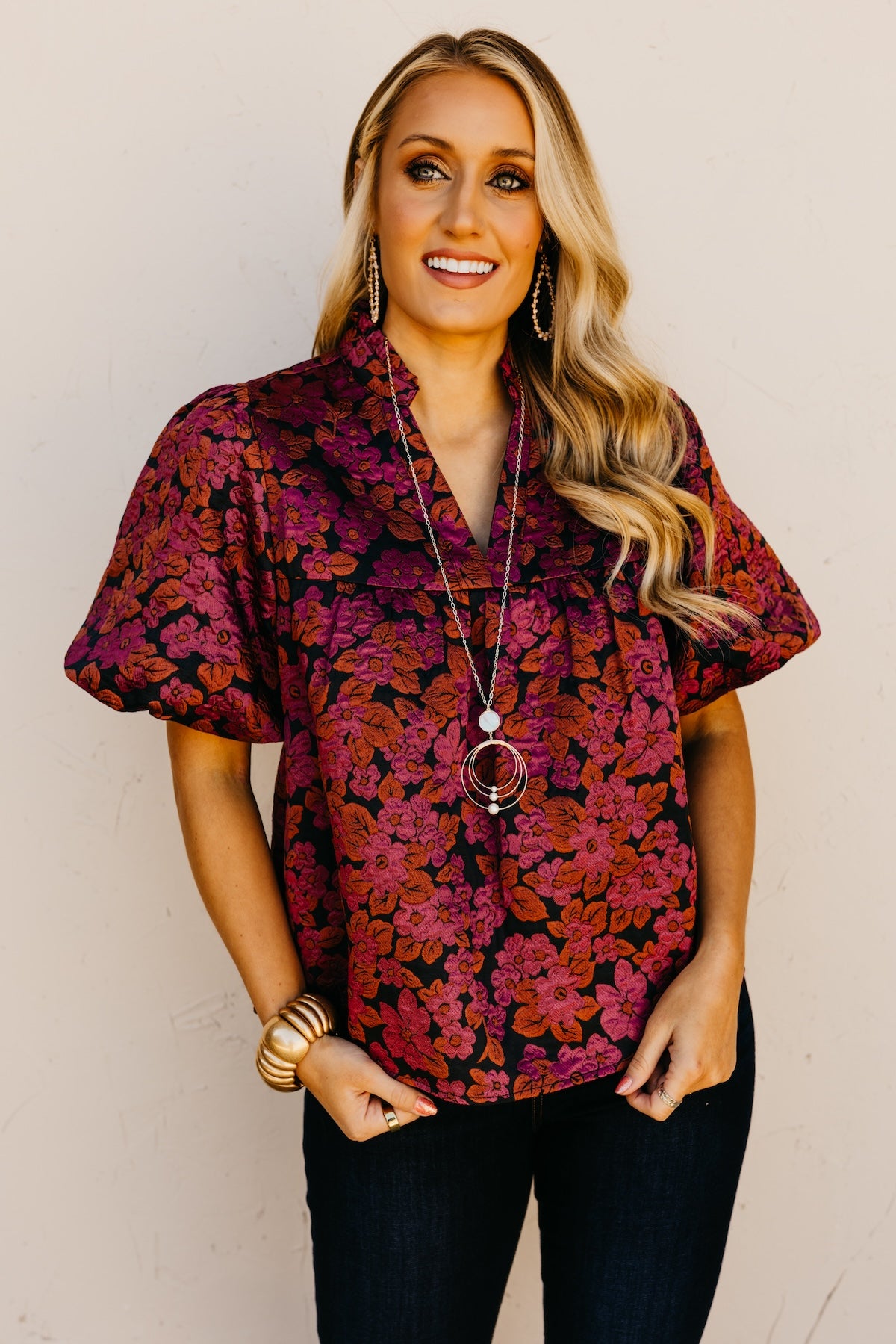 The Charles Floral Puff Sleeve Top