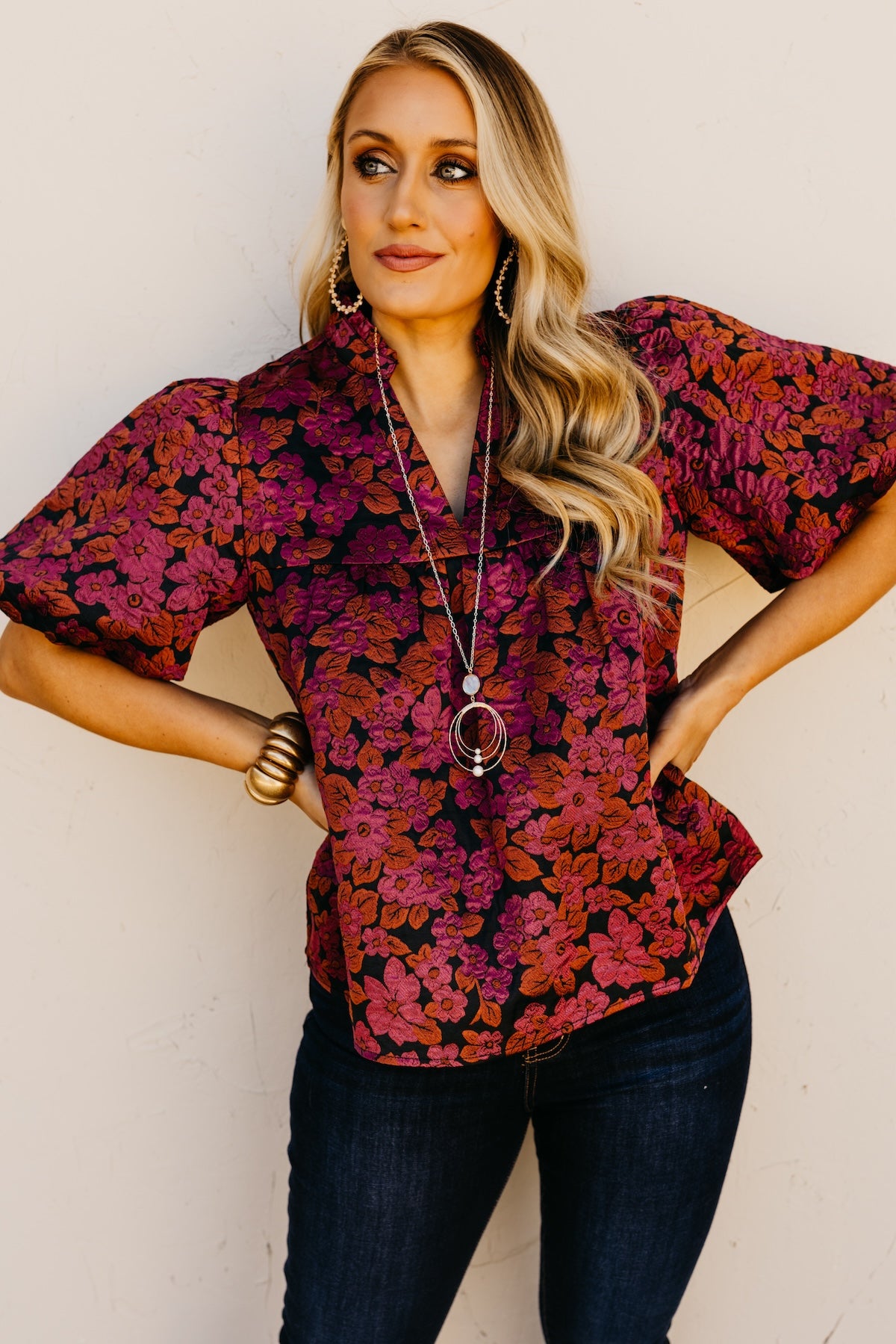 The Charles Floral Puff Sleeve Top