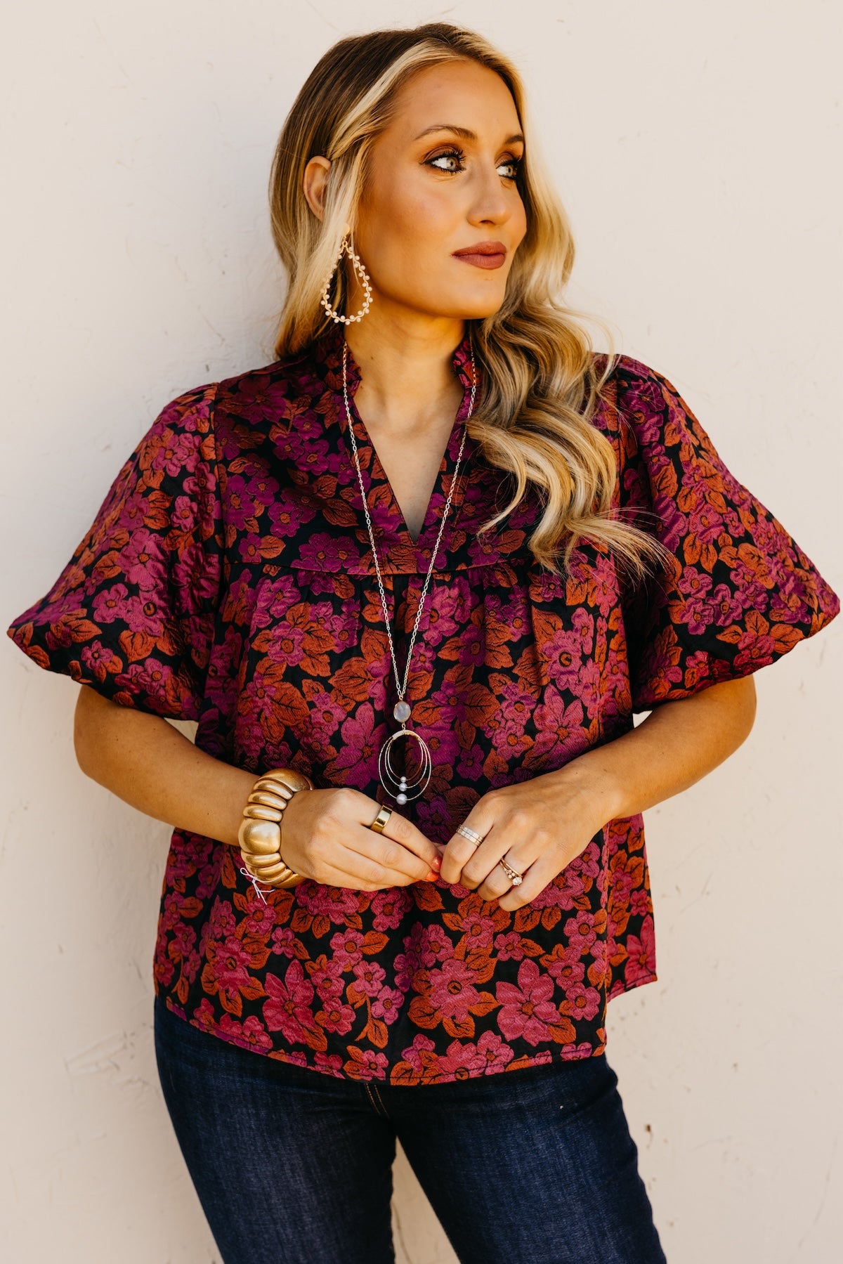 The Charles Floral Puff Sleeve Top