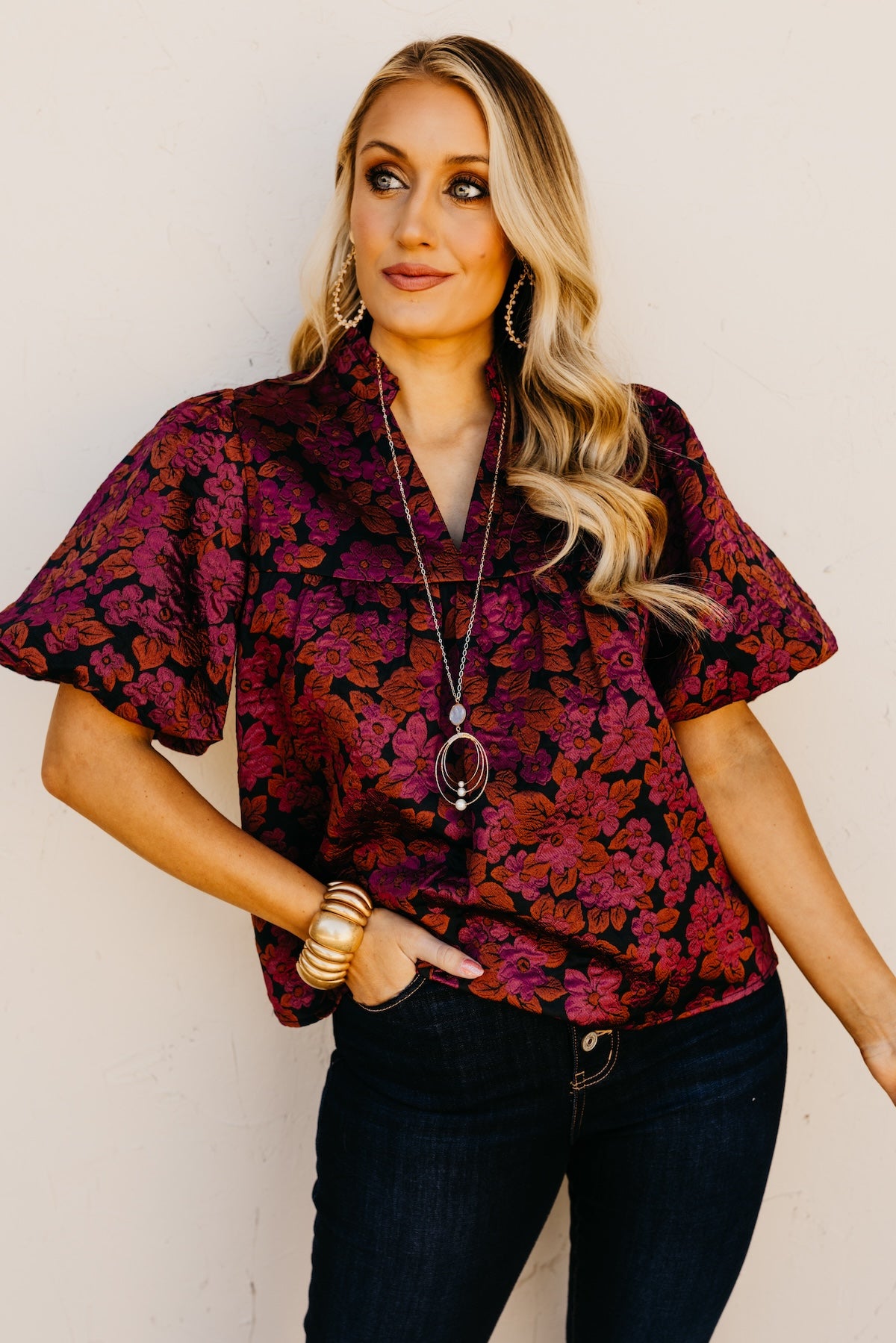 The Charles Floral Puff Sleeve Top