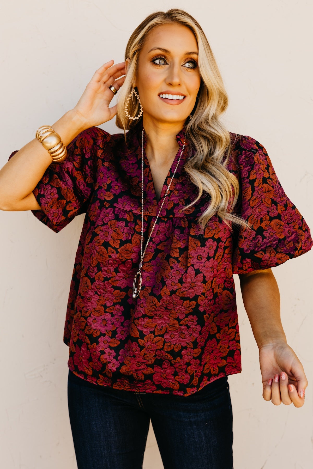 The Charles Floral Puff Sleeve Top