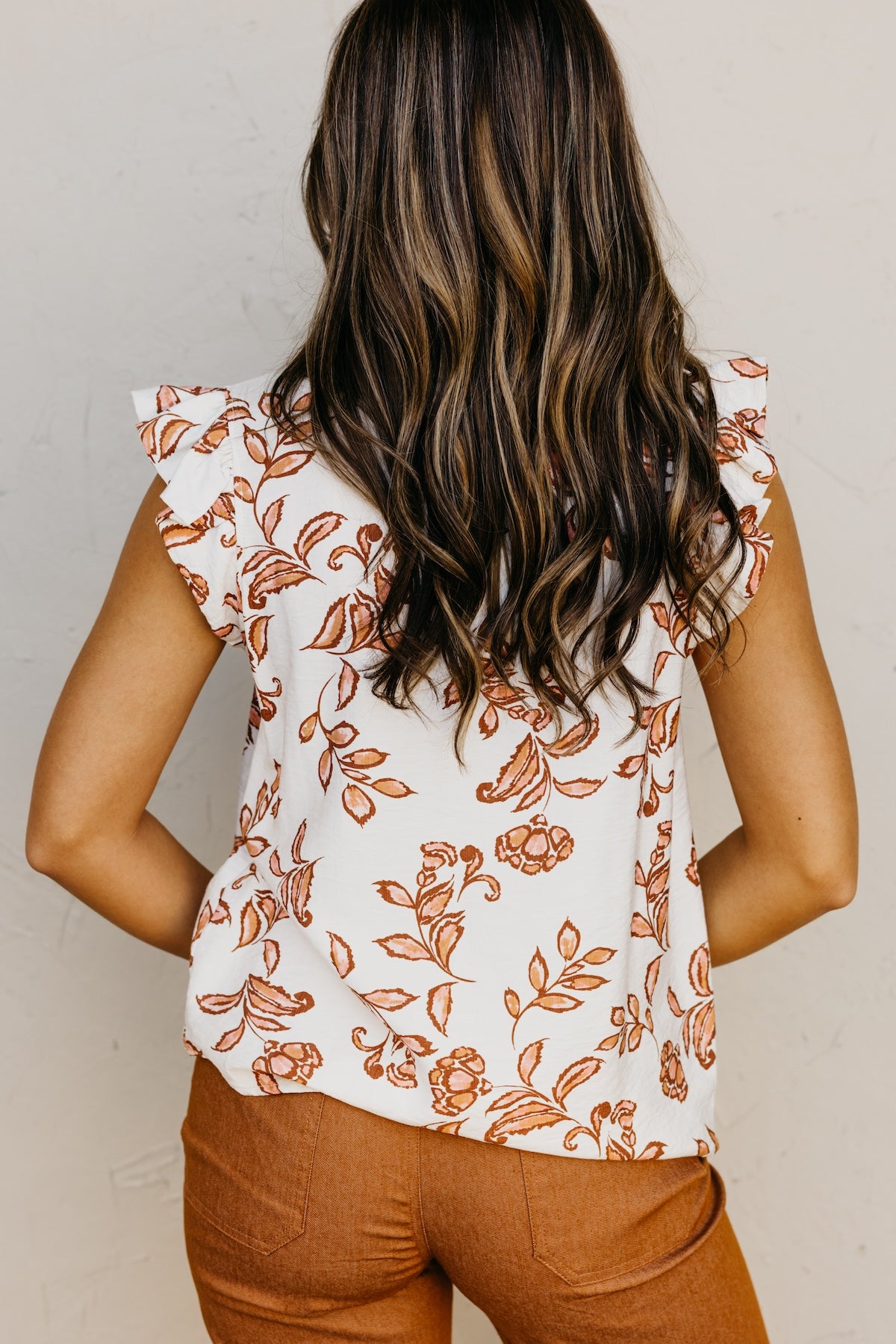 The Trinity Floral Ruffle Sleeve Top