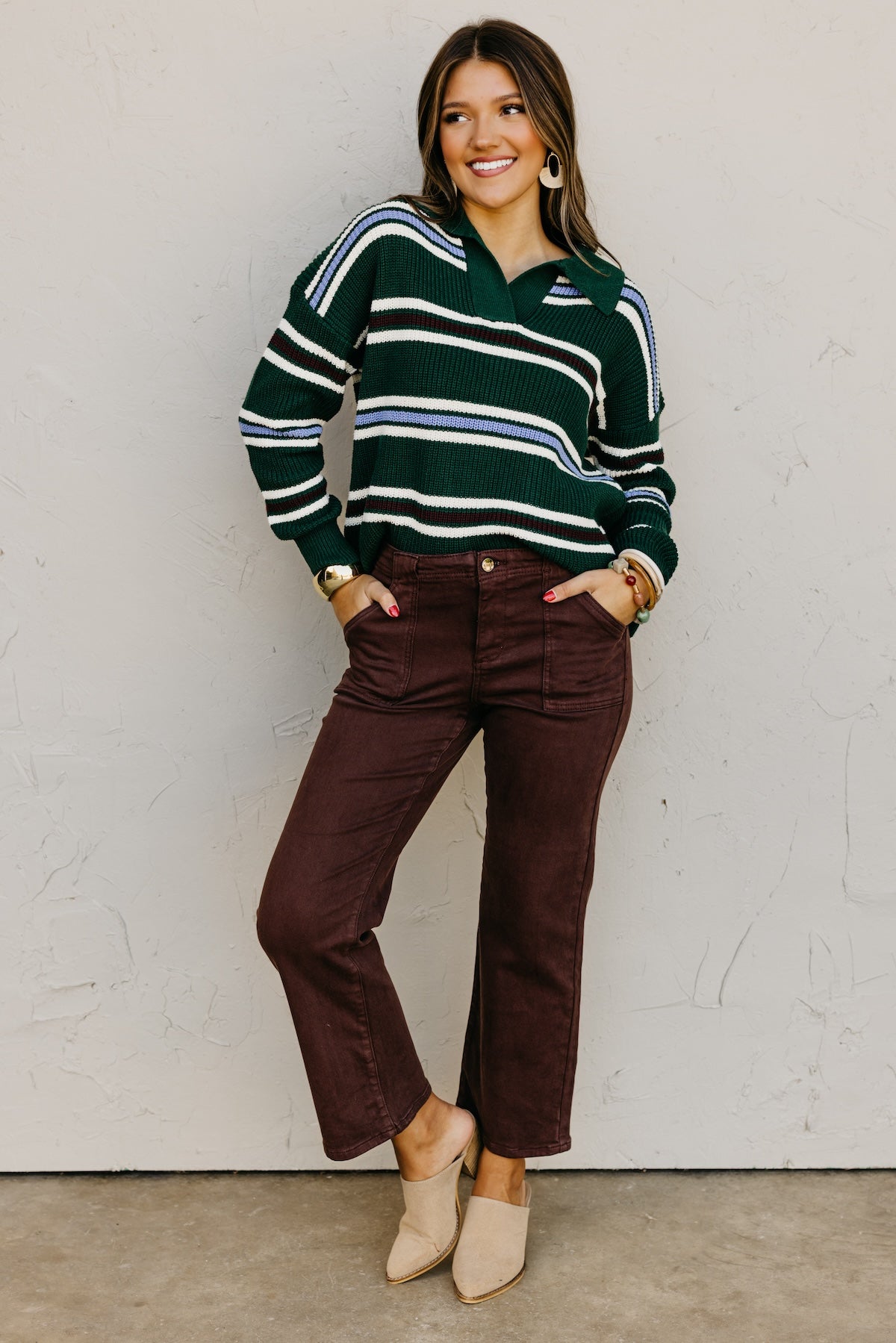 The Joanie Collared Stripe Sweater