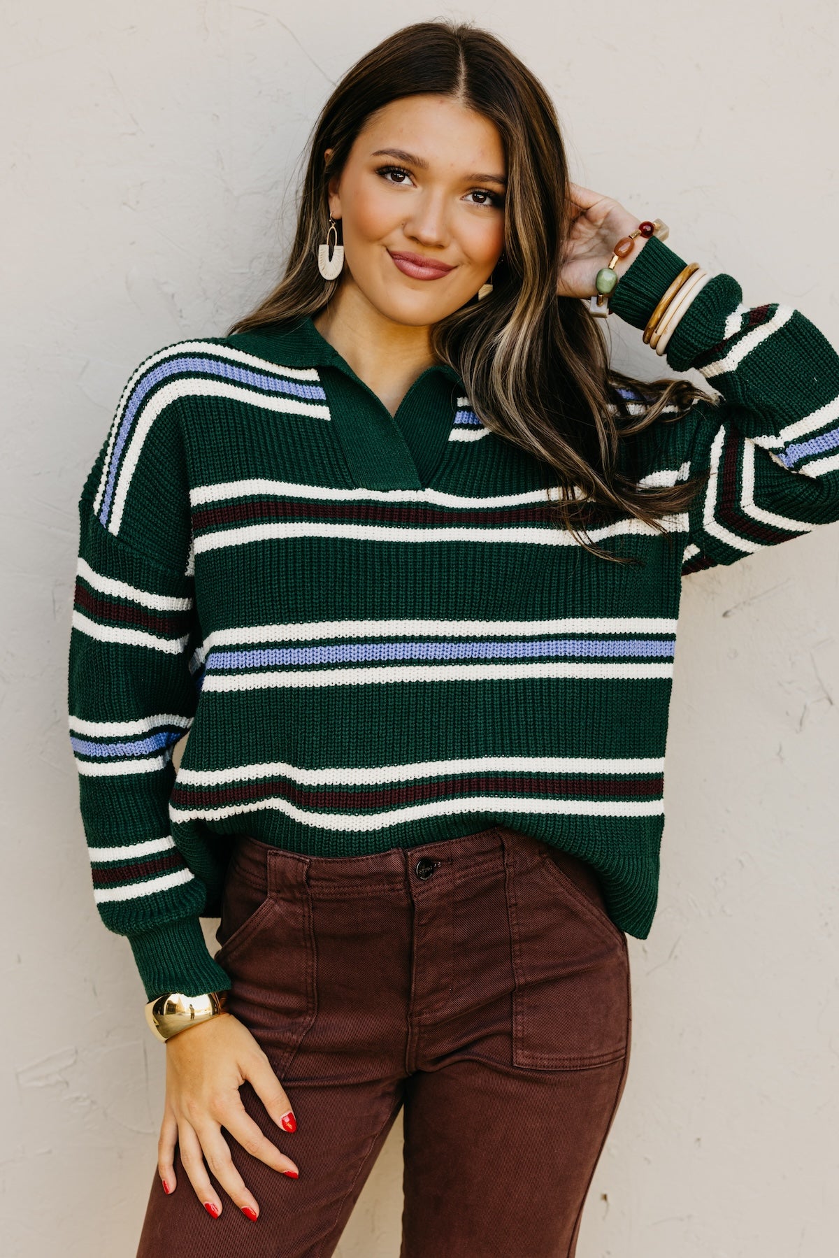 The Joanie Collared Stripe Sweater