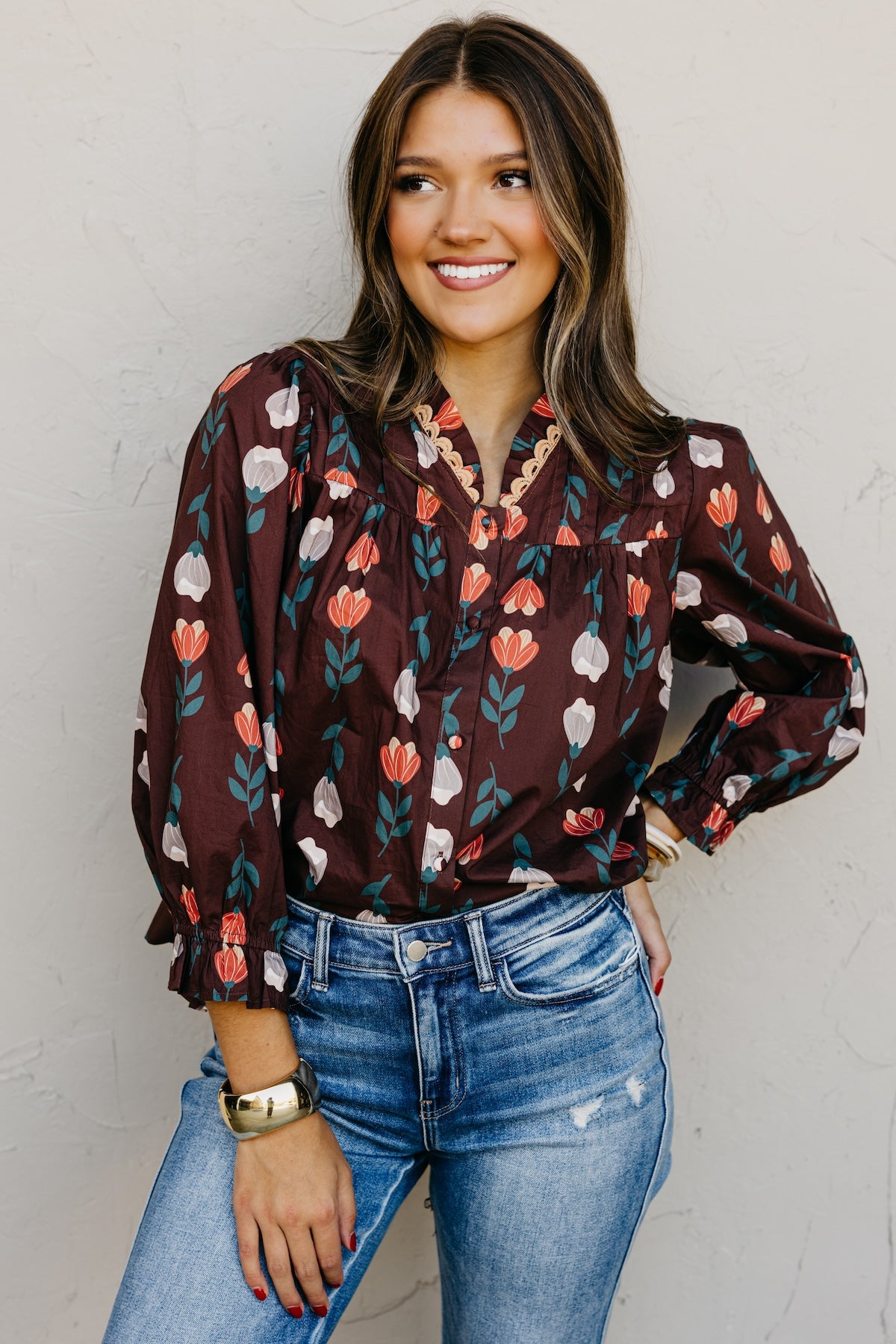 The Sellers Floral Woven Top