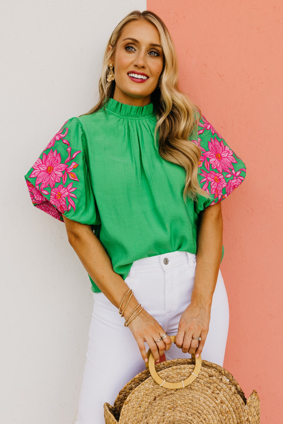 The Esme Embroidered Puff Sleeve Top MOD Boutique