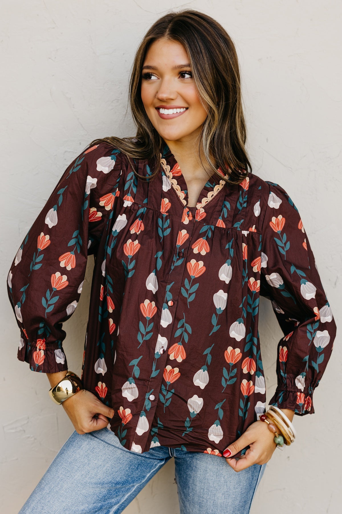 The Sellers Floral Woven Top