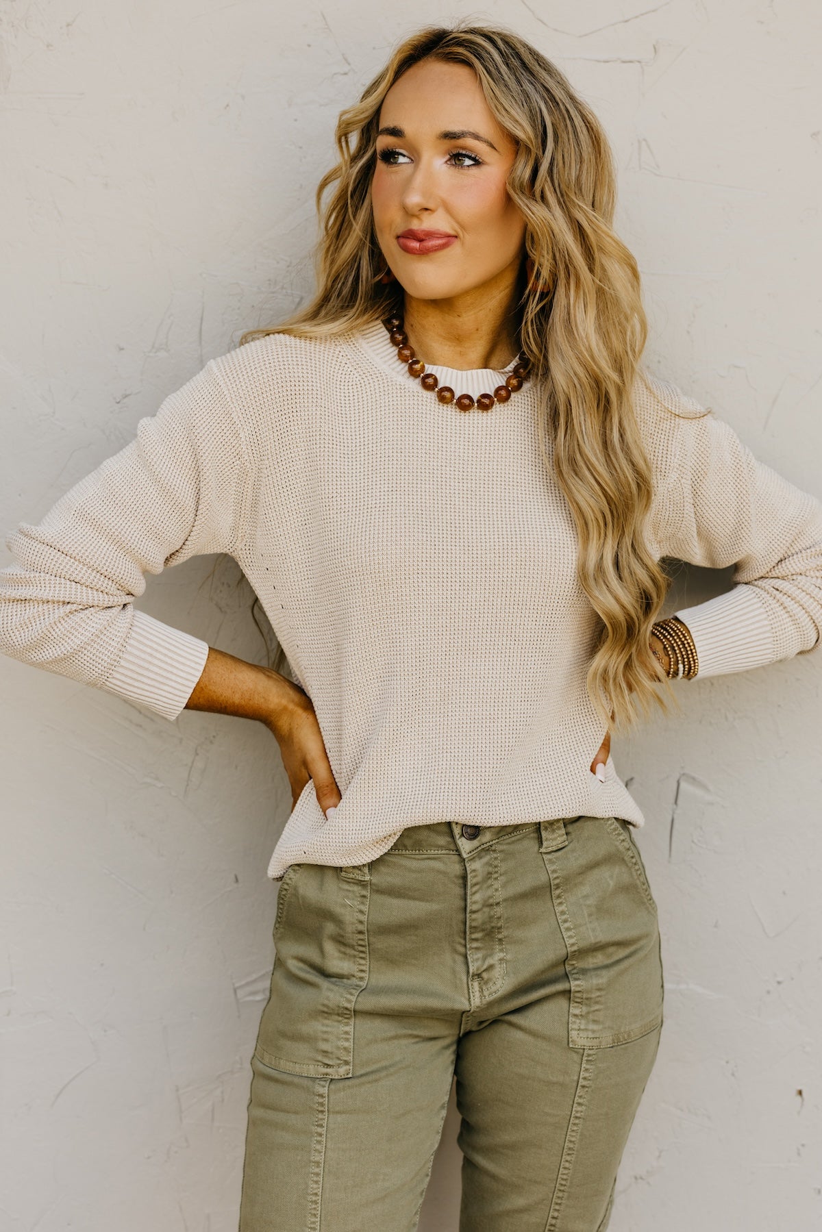 The Crosby Chunky Waffle Knit Sweater