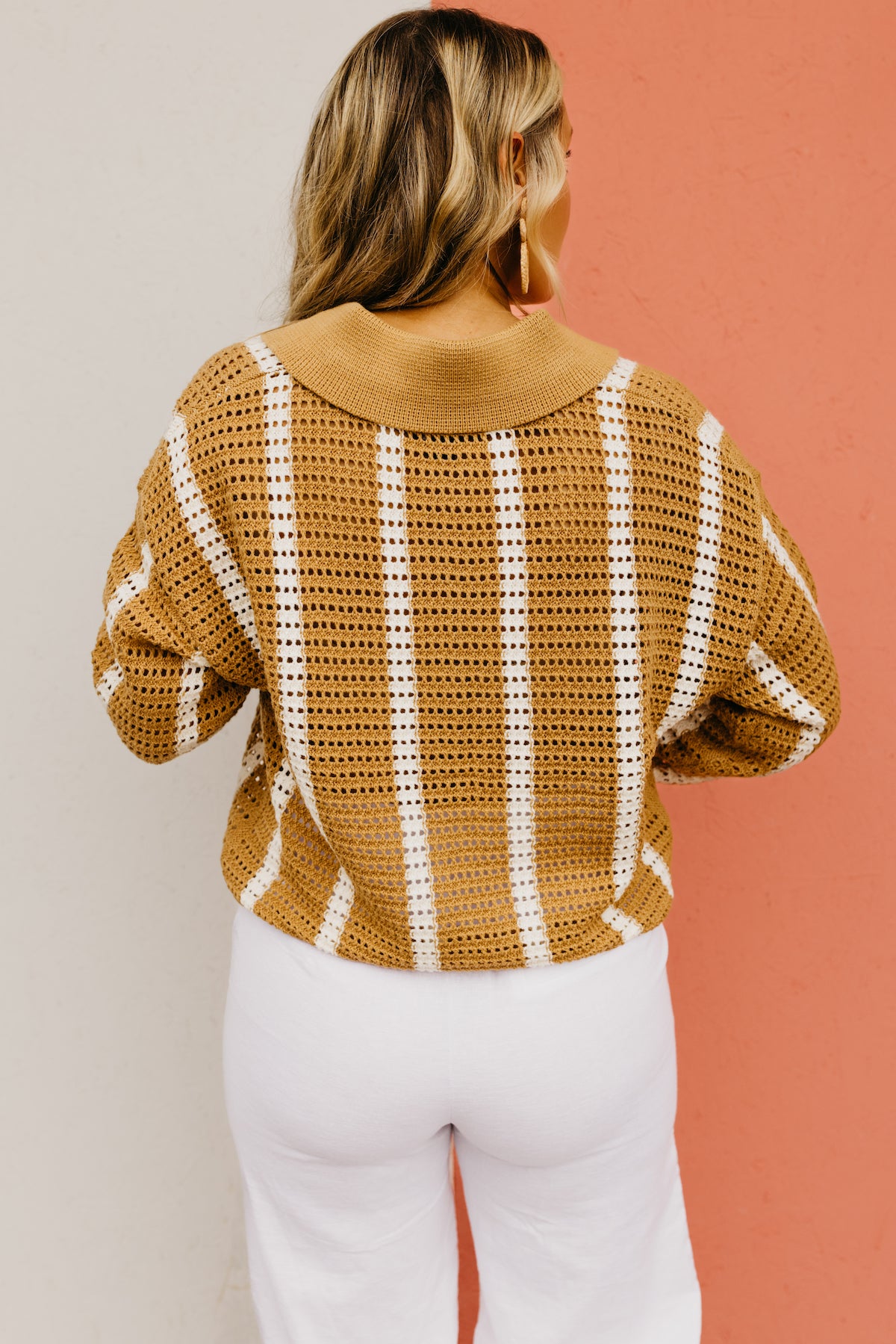 The Dylan Open Knit Button Down Sweater