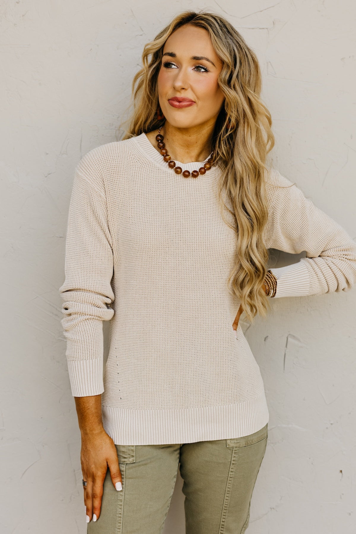 The Crosby Chunky Waffle Knit Sweater