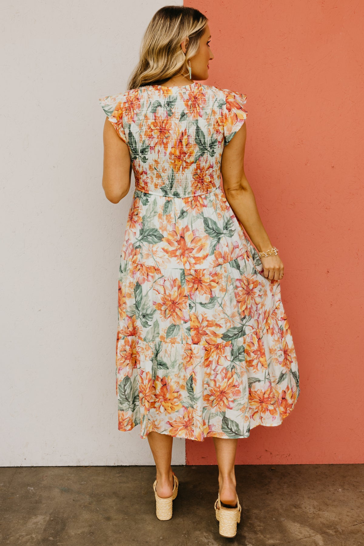 The McKenzie Watercolor Floral Midi Dress