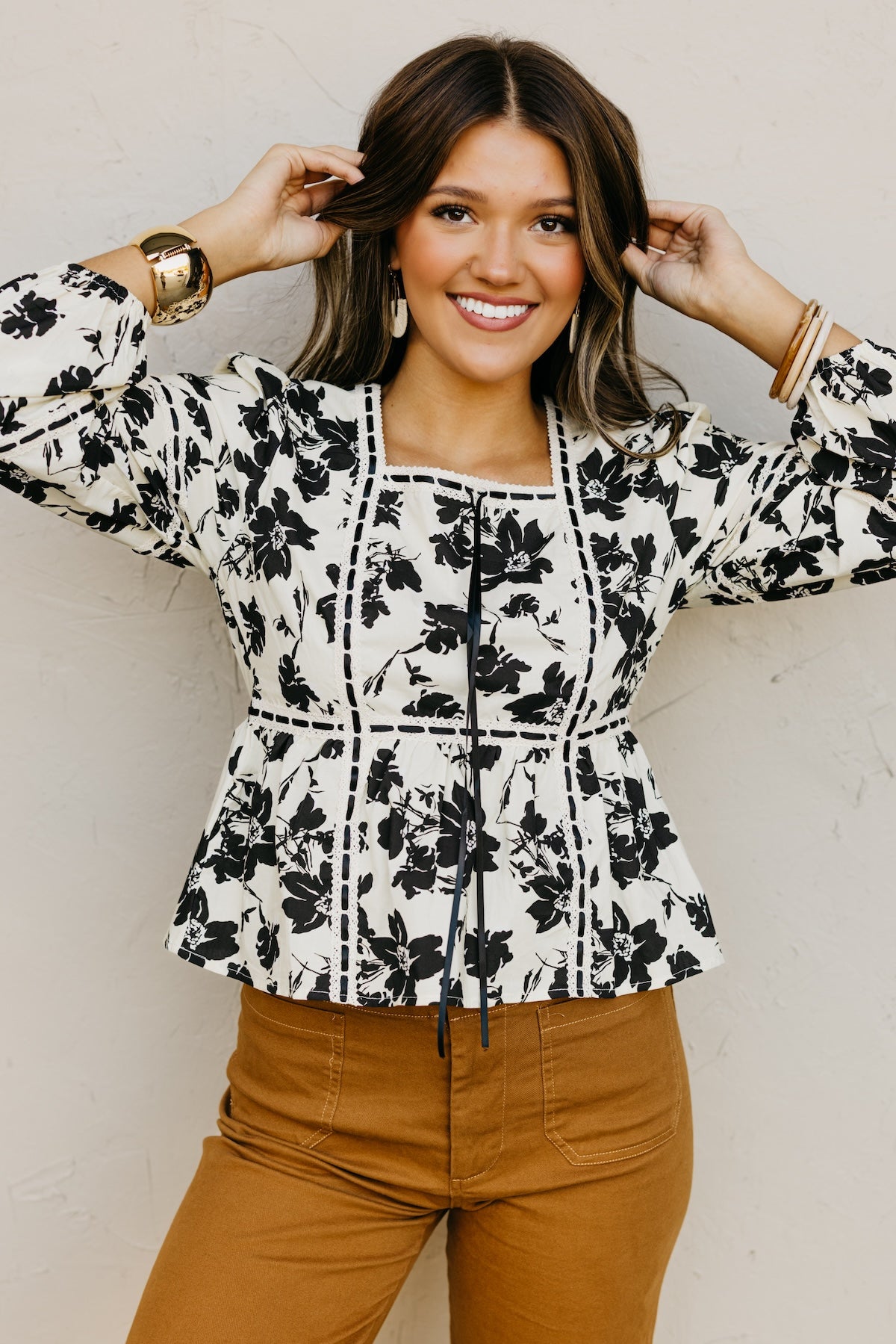 The Sanders Floral Woven Top