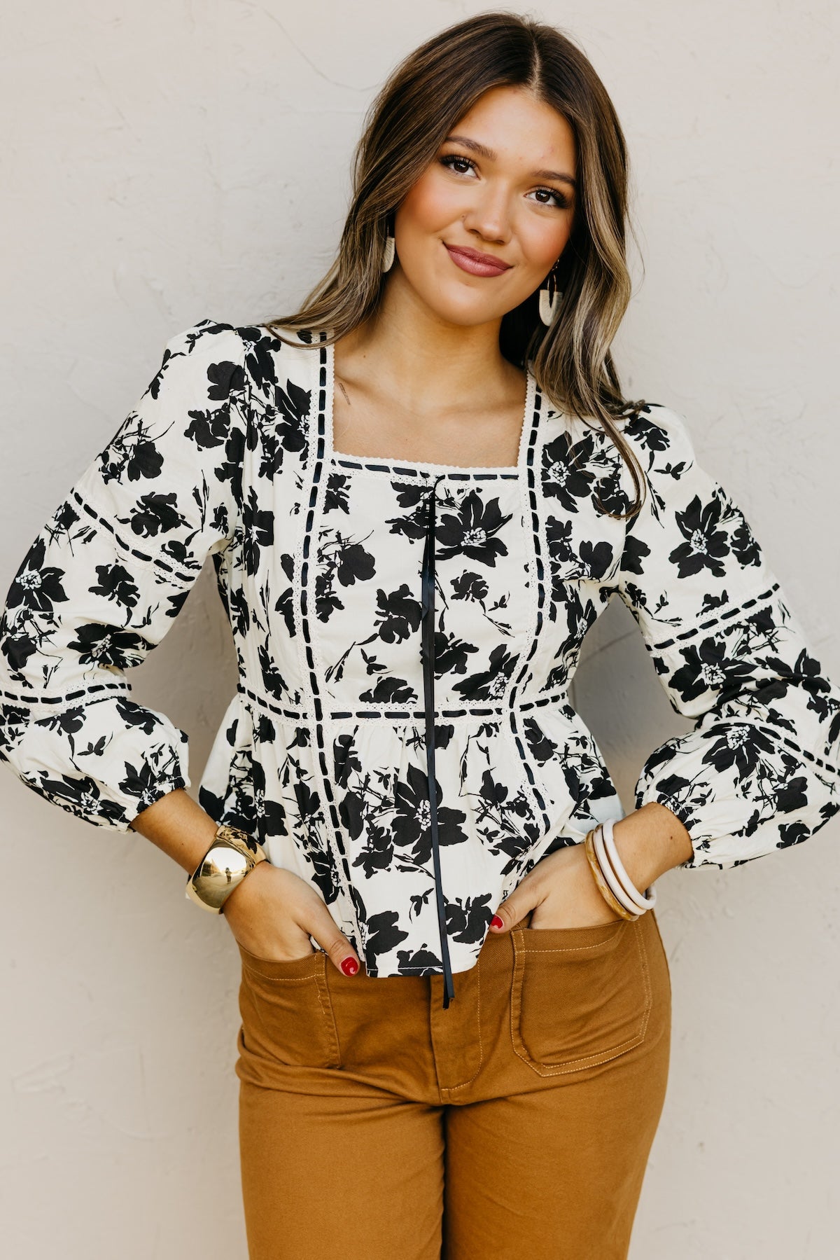 The Sanders Floral Woven Top