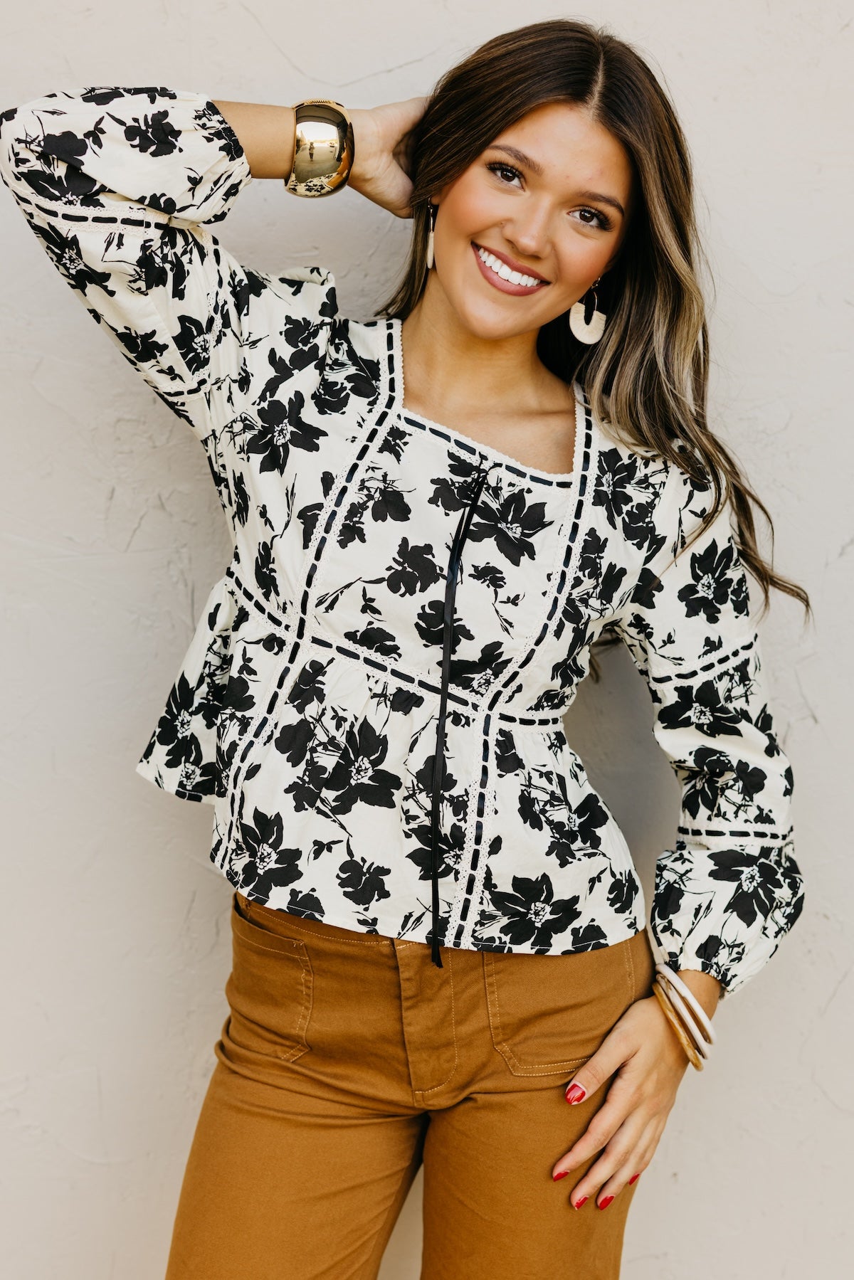 The Sanders Floral Woven Top