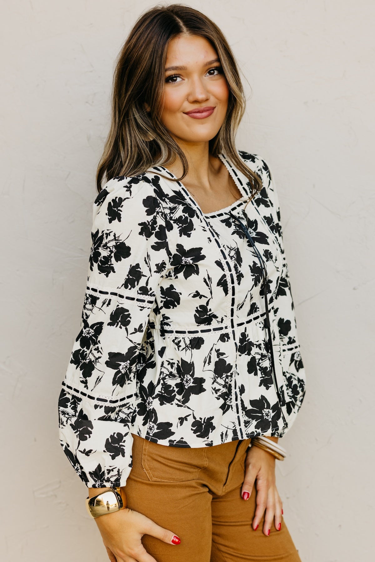 The Sanders Floral Woven Top