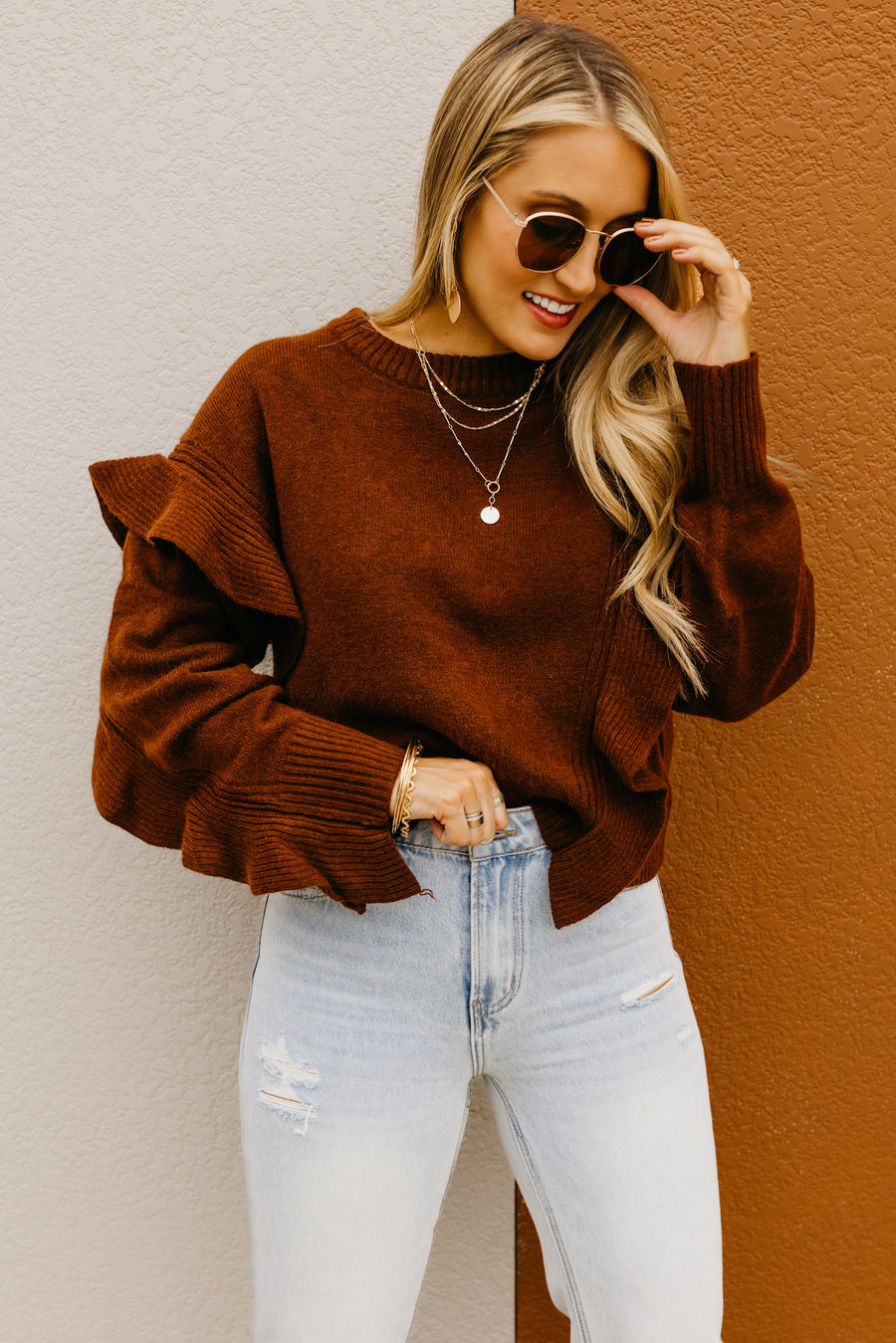 The Catherine Ruffle Detail Sweater  - FINAL SALE