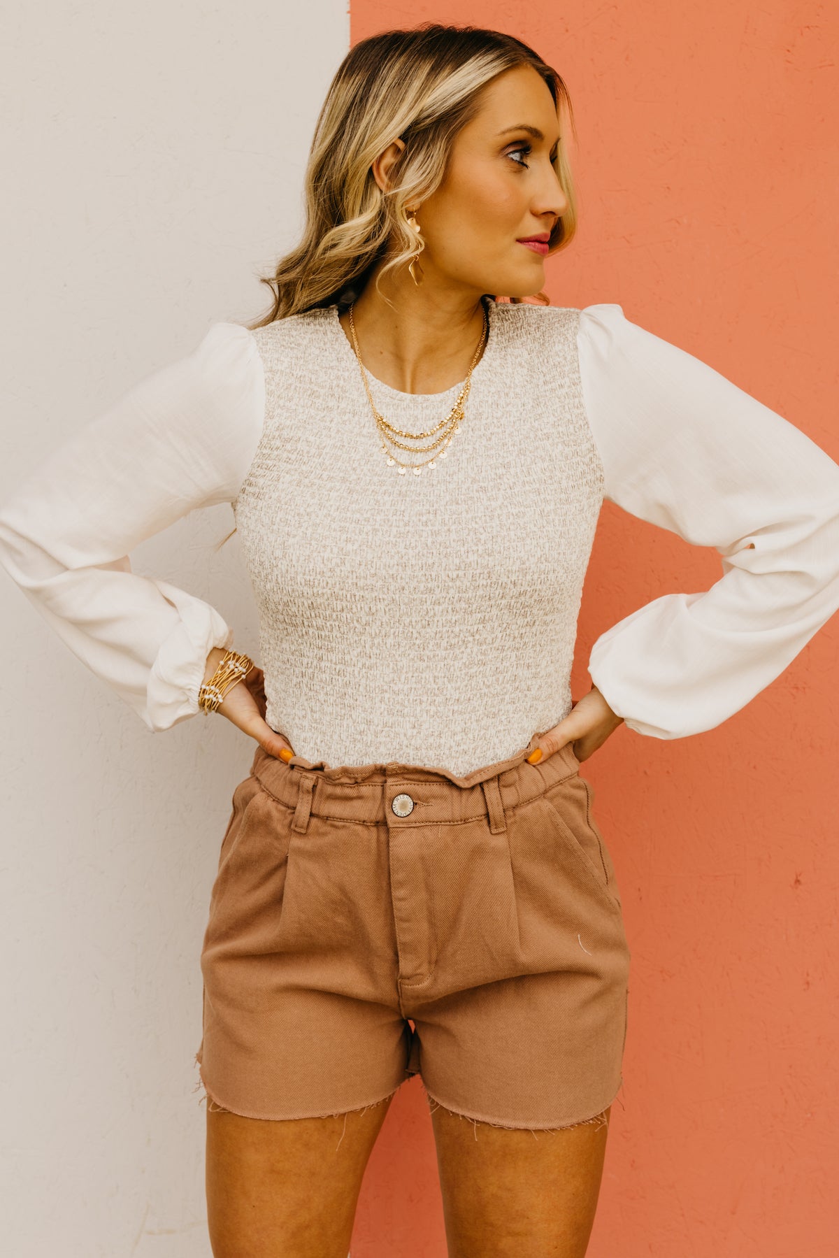 The Daphne Smocked Tie Back Top