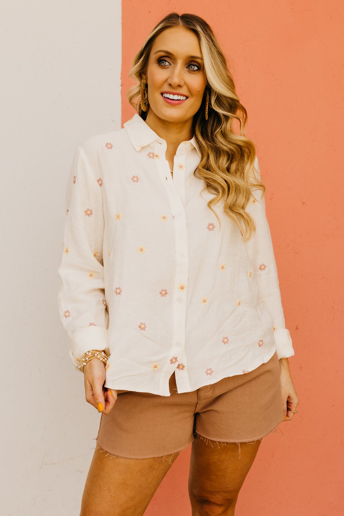 The Adrianna Floral Embroidered Shirt