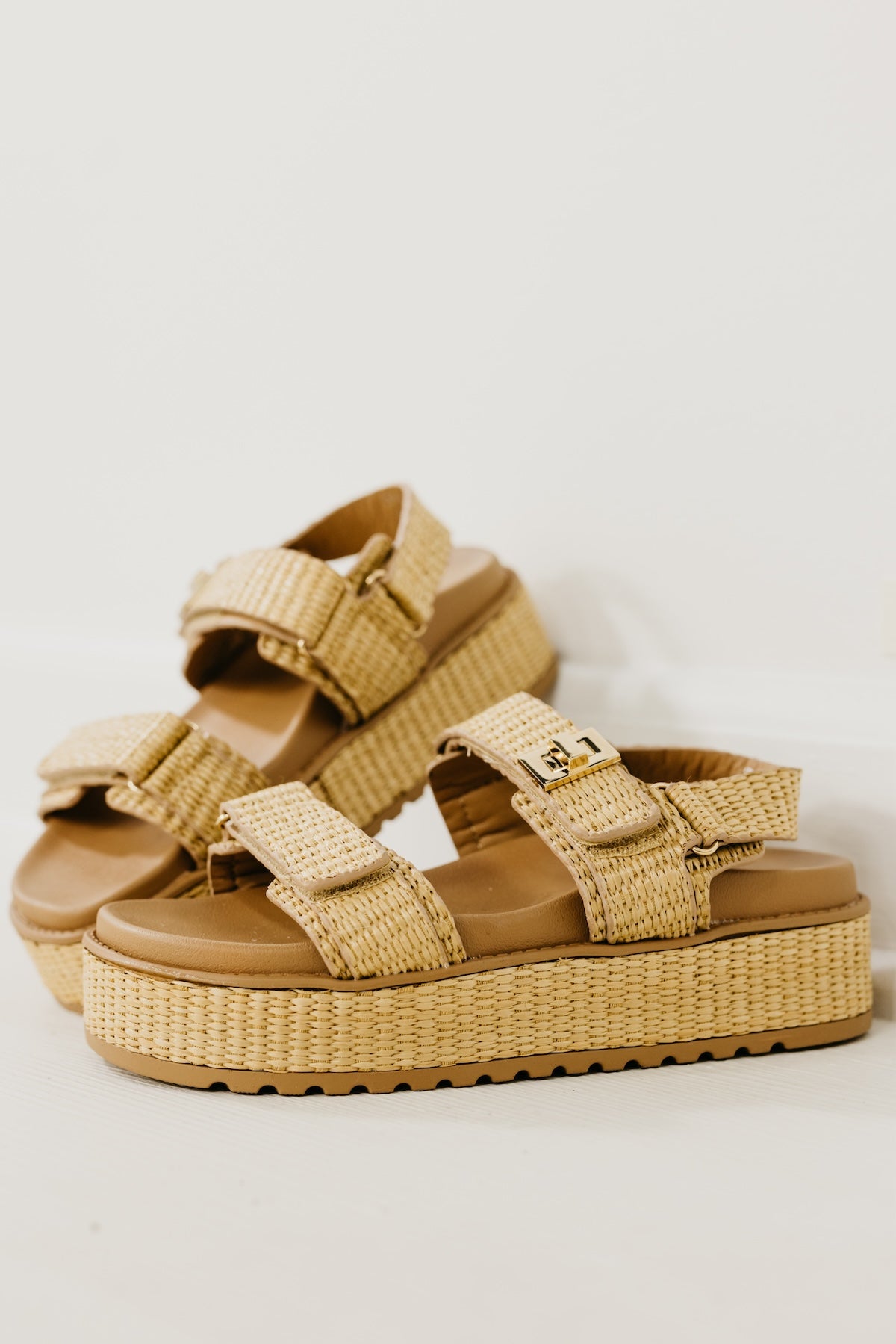 Chunky Sandals Michaela Strap Velcro Sandals The Traci Platform