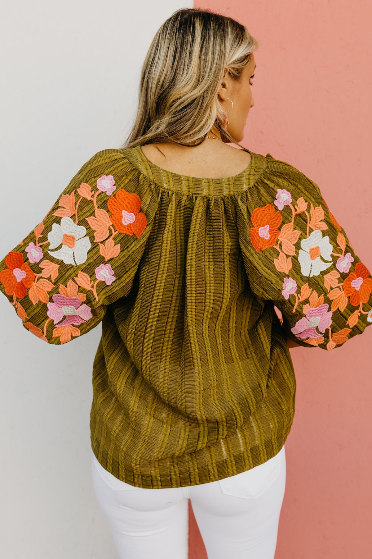 The Juliette Embroidered Puff Sleeve Top