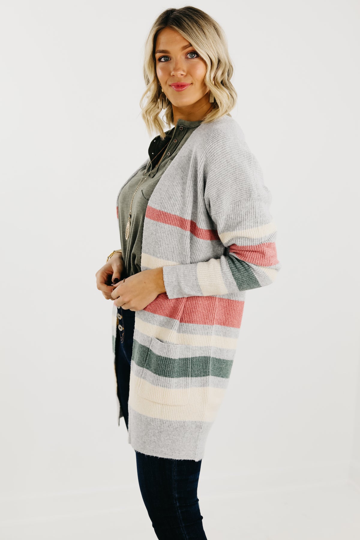 The Tesla Longline Striped Cardigan