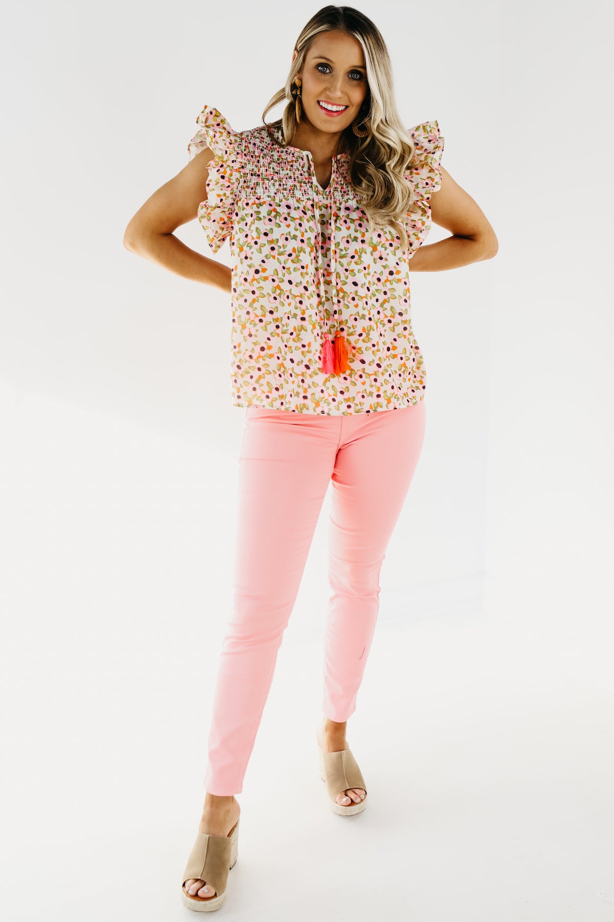 The Jocelyn Floral Ruffle Sleeve Blouse - FINAL SALE