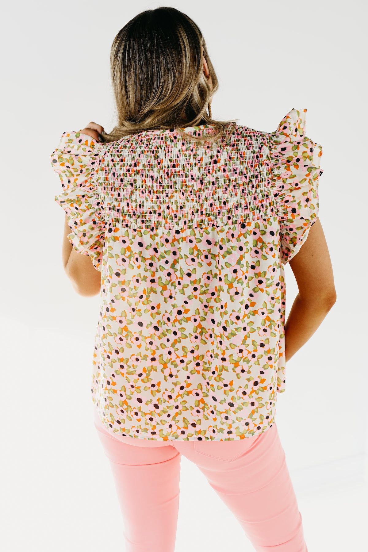 The Jocelyn Floral Ruffle Sleeve Blouse - FINAL SALE