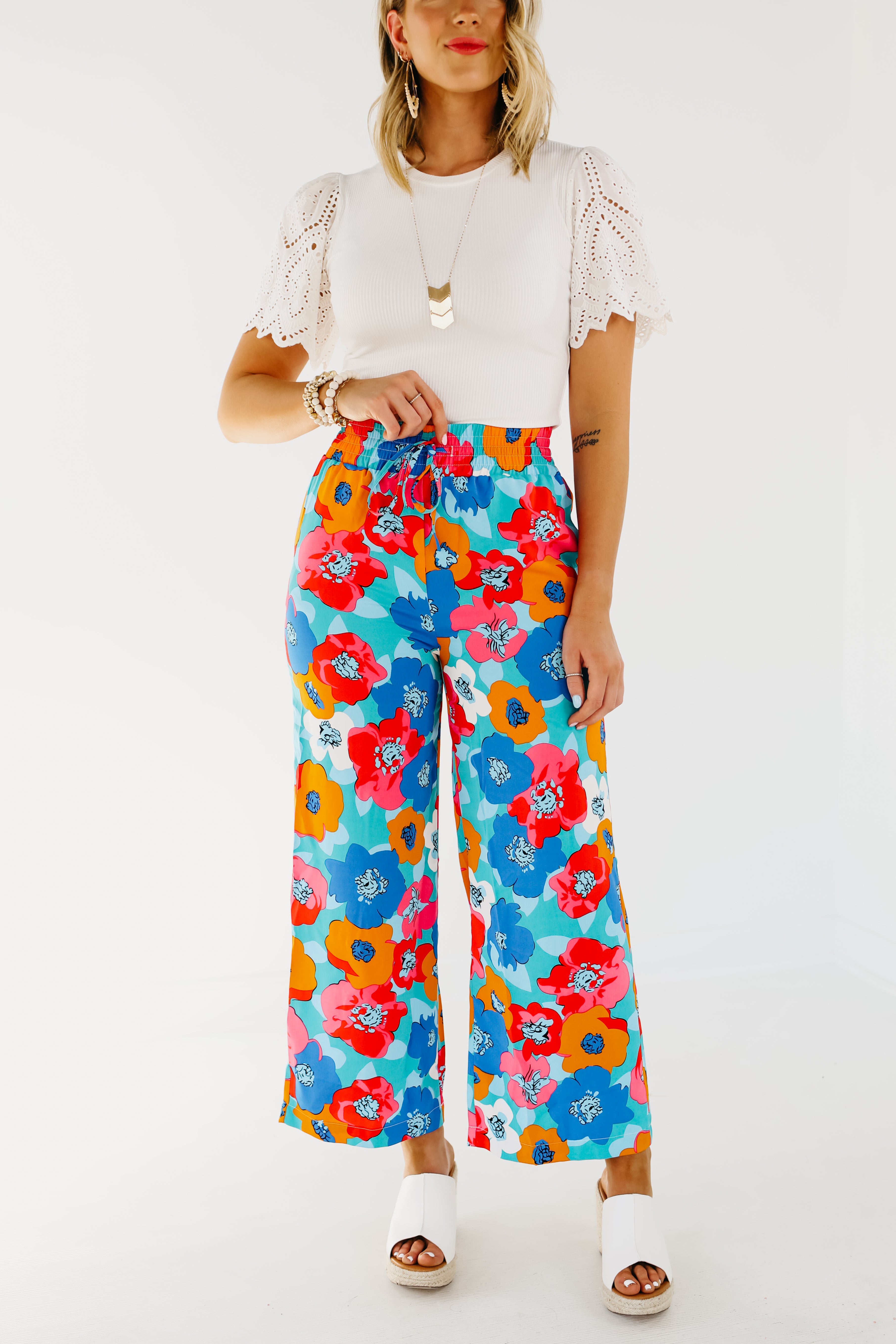 The Annie Abstract Floral Pants - FINAL SALE