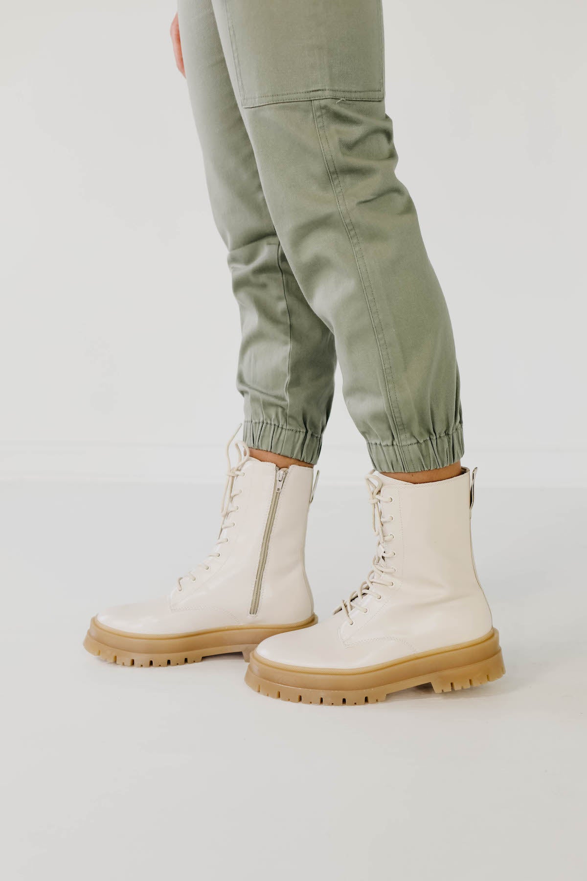 The Omra Combat Bootie Beige MOD Boutique