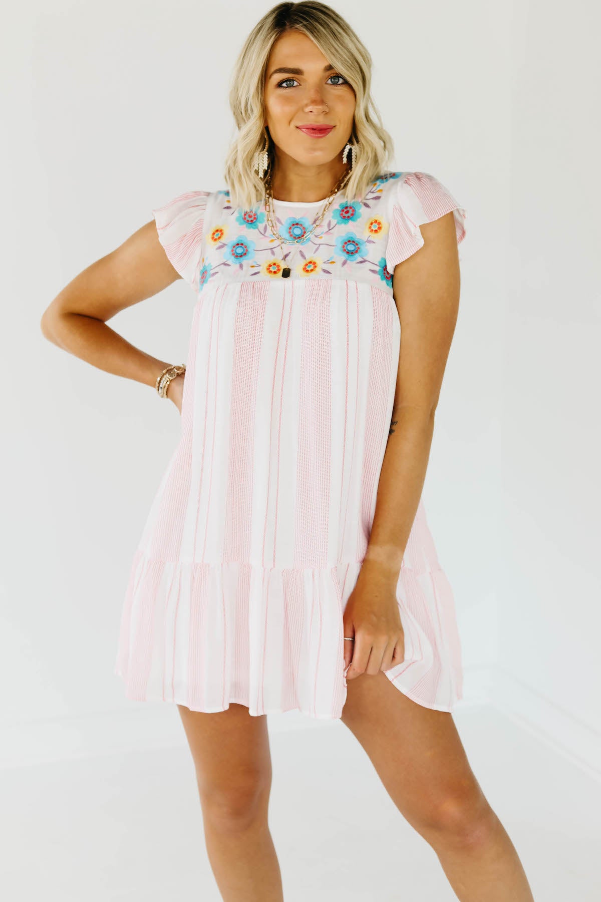 The Duncan Embroidered Mini Dress