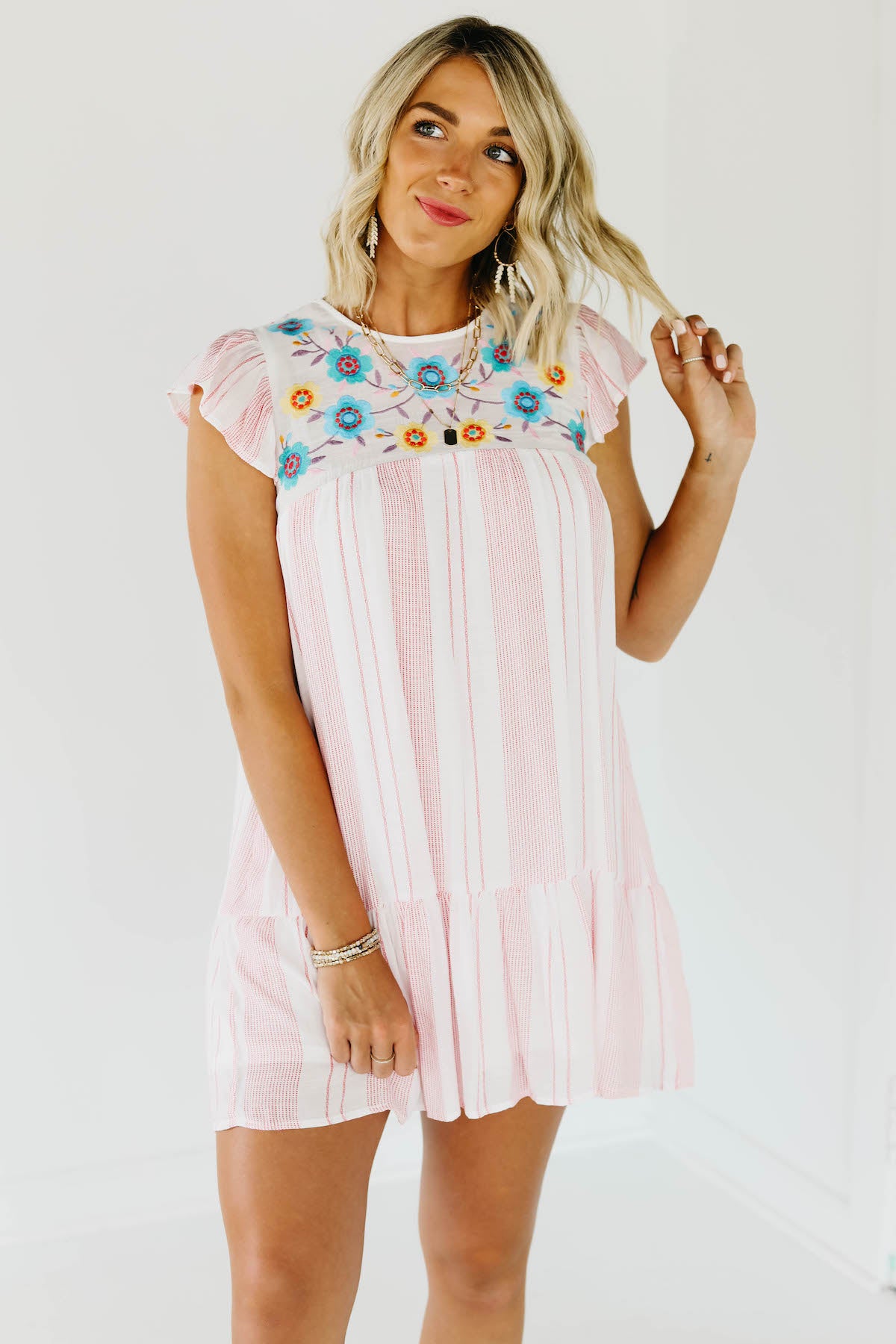 The Duncan Embroidered Mini Dress