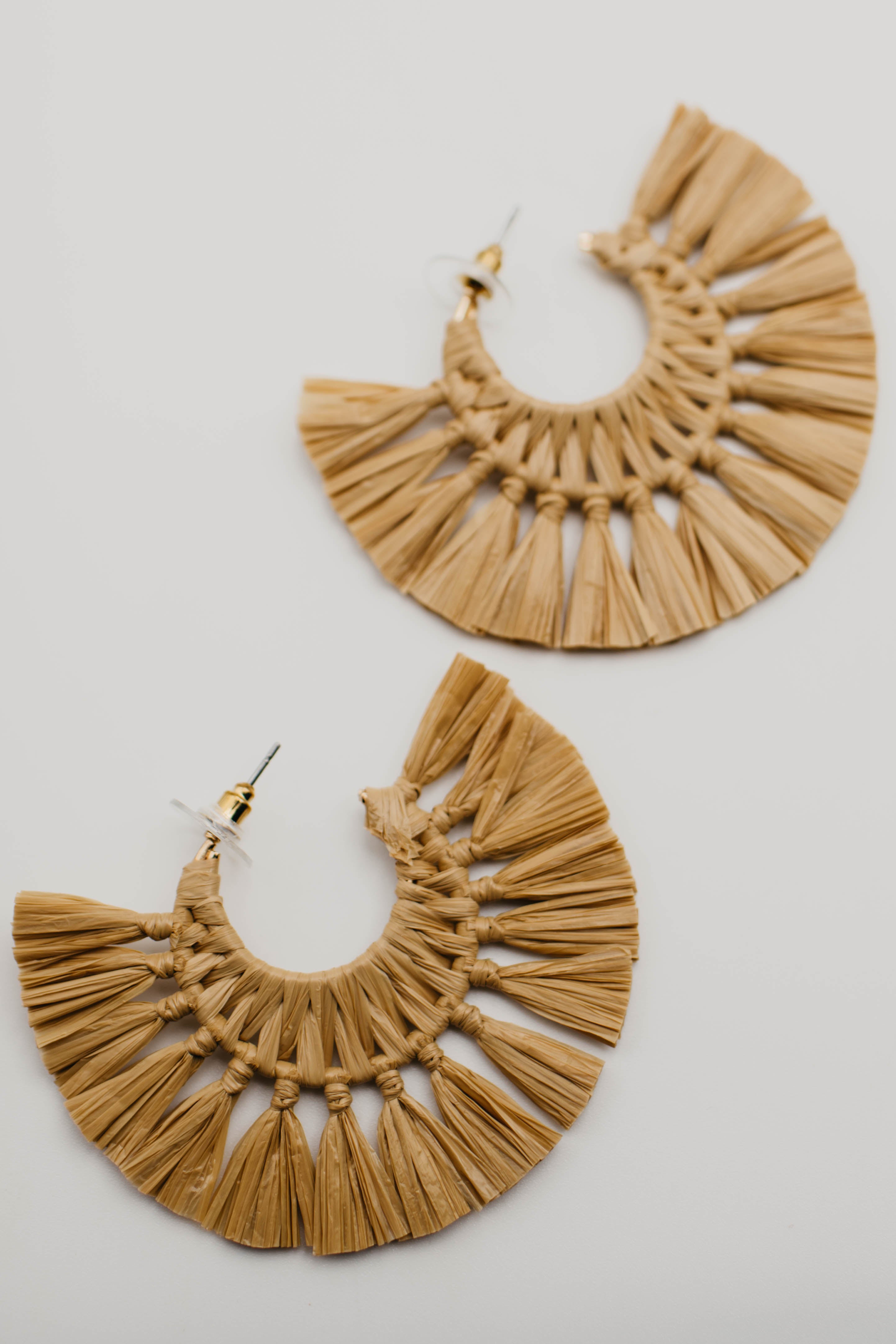 The Raven Raffia Fan Earring