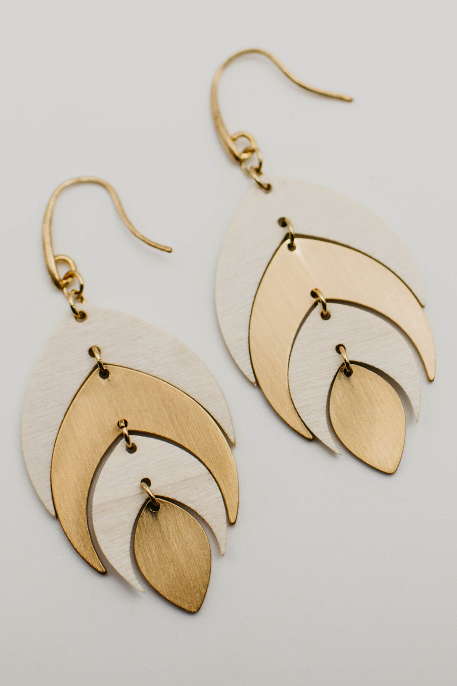 The Ollie Tiered Wood Earring