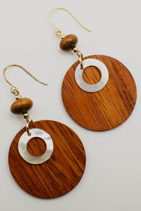 The Kim Wooden Disc Bead Earring