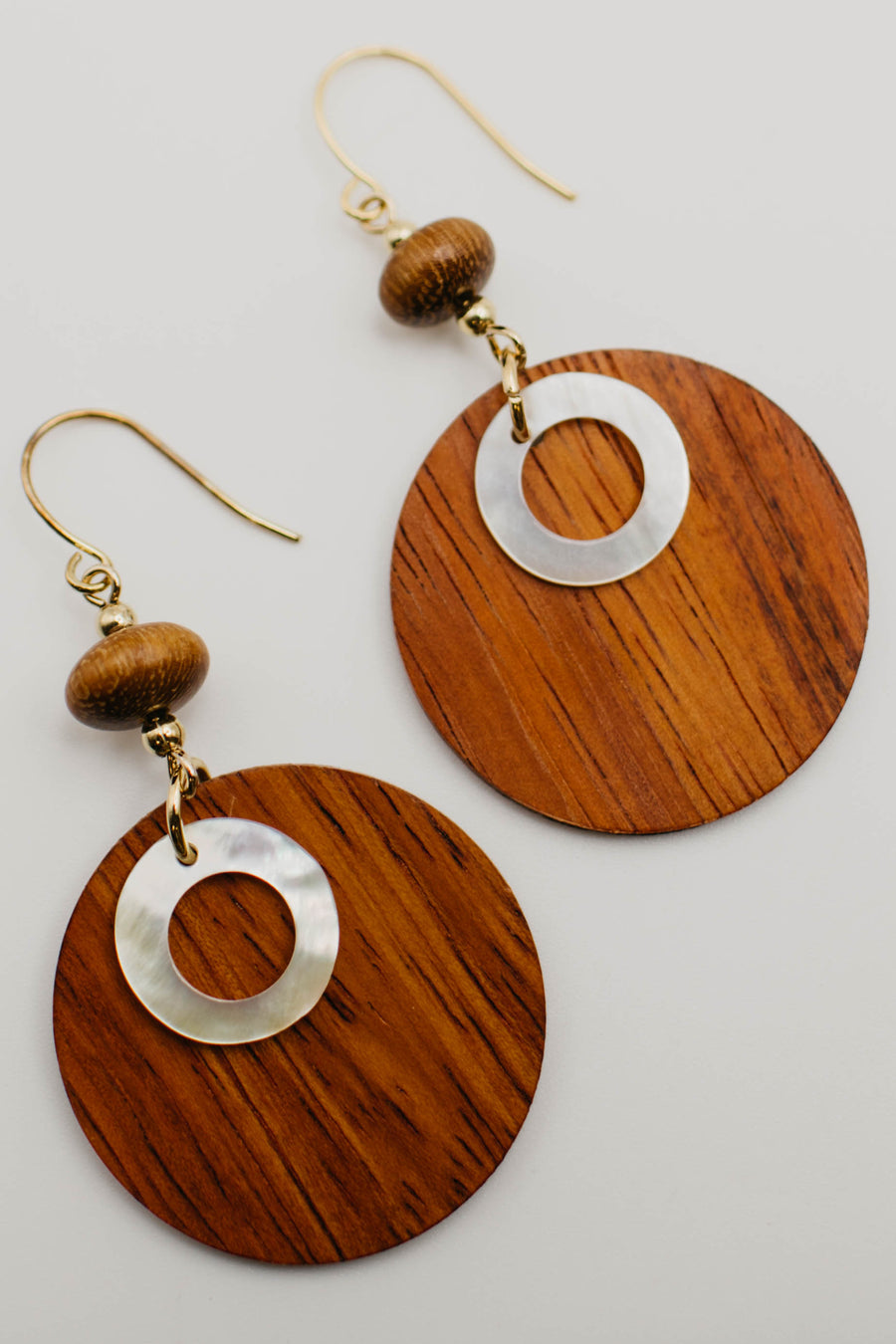 The Kim Wooden Disc Bead Earring
