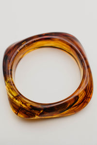 The Ebony Marble Acrylic Bangle Bracelet