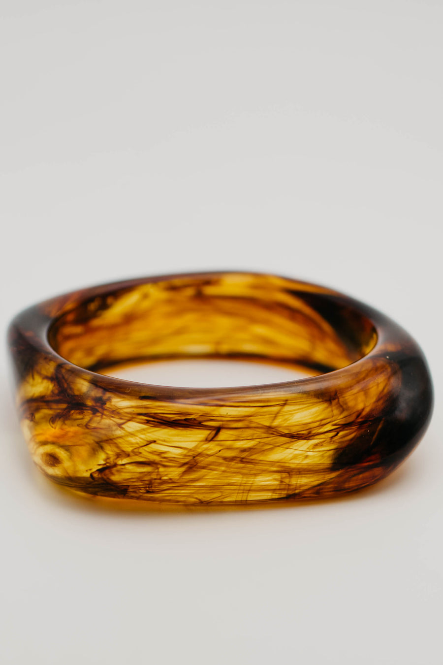 The Ebony Marble Acrylic Bangle Bracelet