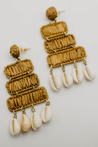 The Meredith Raffia Wrap Shell Earring