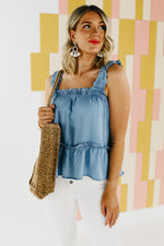 The Jayde Chambray Tank Top - FINAL SALE