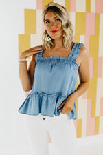 The Jayde Chambray Tank Top - FINAL SALE
