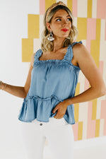 The Jayde Chambray Tank Top - FINAL SALE