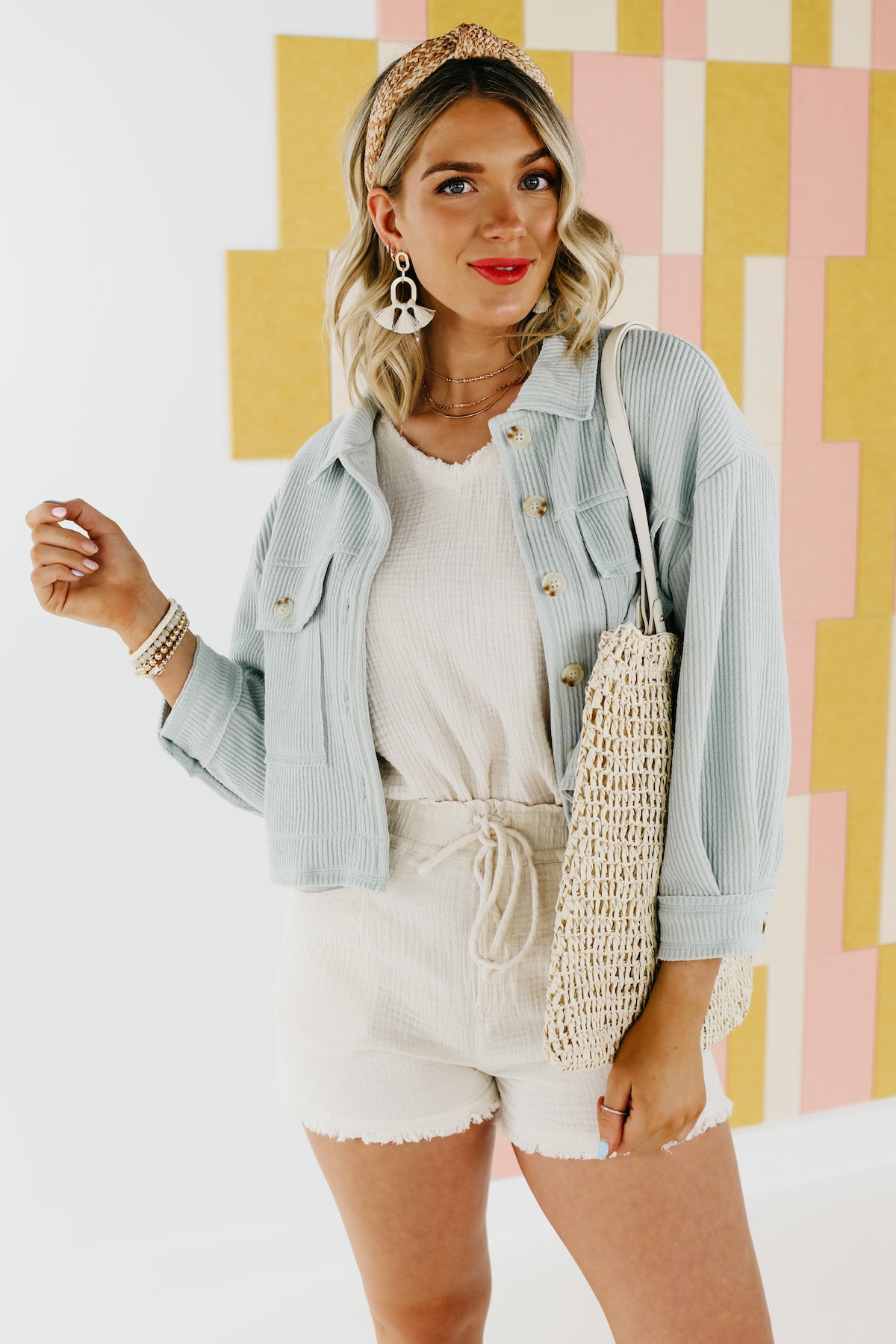 The Minnie Ribbed Spring Crop Jacket  - FINAL SALE