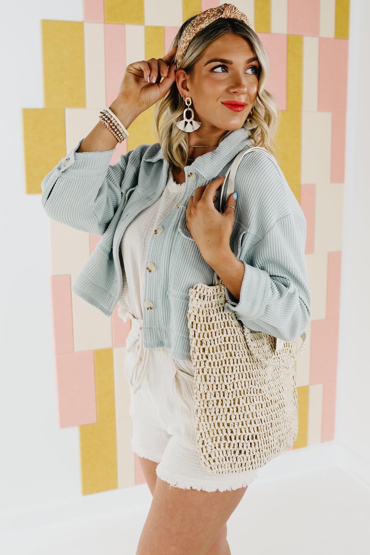 The Minnie Ribbed Spring Crop Jacket  - FINAL SALE